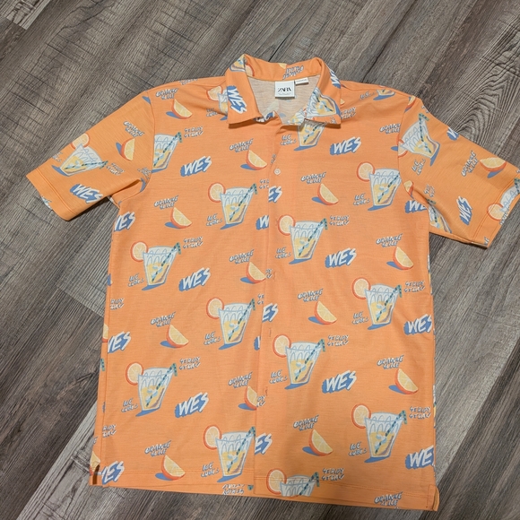 Zara Other - Orange Graphic Men's Shirt